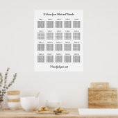 Stijlvol Poster voor 20 tafelbruiloft (Keuken)