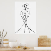 Stijlvol Poster voor Woman Line Art (Keuken)