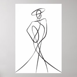 Stijlvol Poster voor Woman Line Art