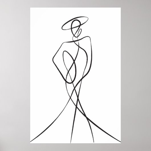 Stijlvol Poster voor Woman Line Art (Voorkant)