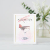 Stijlvol potlood Art St. Valentijnsdag Cocktail Briefkaart (Staand voorkant)