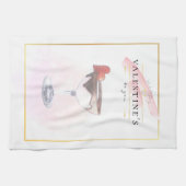 Stijlvol potlood Art St. Valentijnsdag Cocktail Theedoek (Horizontaal)