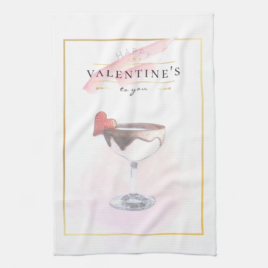 Stijlvol potlood Art St. Valentijnsdag Cocktail Theedoek (Verticaal)