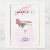 Stijlvol potlood Art St. Valentijnsdag Cocktail Wijn Etiket (Enkel label)