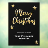 Stijlvol prettig kerstfeest metaalgoud zwart raamsticker (Vel 3)