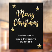 Stijlvol prettig kerstfeest metaalgoud zwart raamsticker (Vel 2)