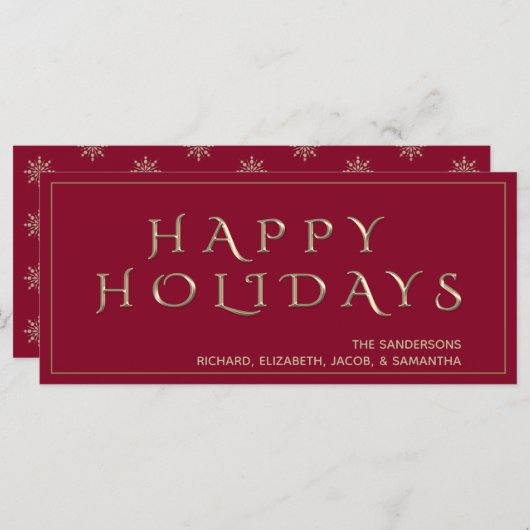 Stijlvol Prettige feestdagen Kerstmis (Voorkant / Achterkant)