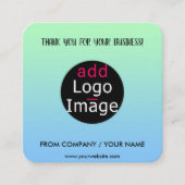 Stijlvol professioneel bedankt aangepaste verloop informatiekaartje (Voorkant)