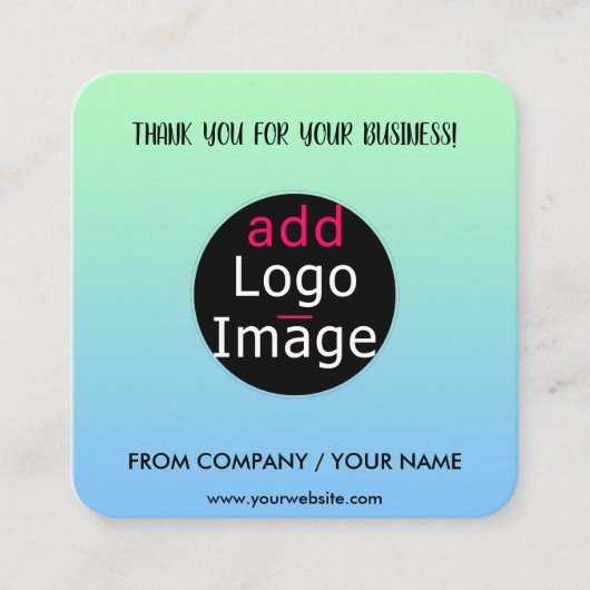 Stijlvol professioneel bedankt aangepaste verloop informatiekaartje (Voorkant)