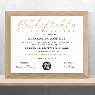Stijlvol professioneel certificaat logo kalligrafi poster