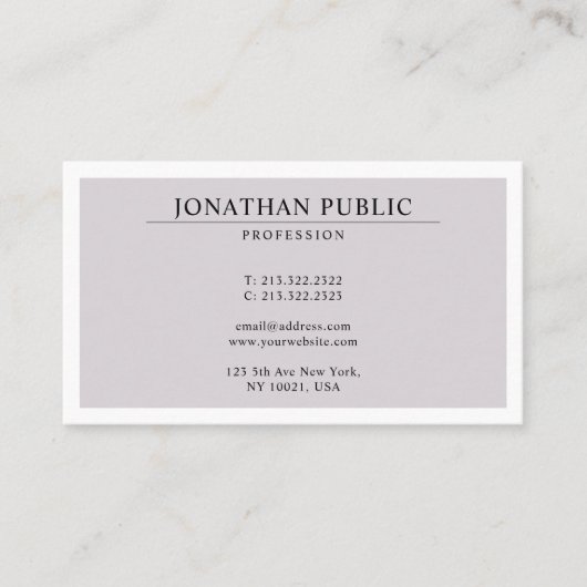 Stijlvol professioneel design, modern, minimaal de visitekaartje (Voorkant)