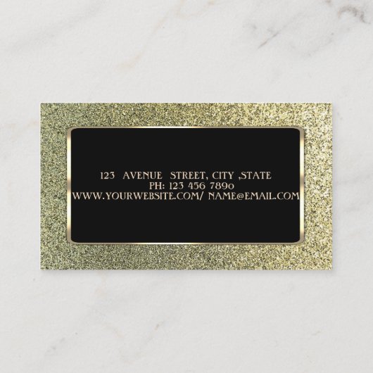 Stijlvol, professioneel en glitterig, elegant visitekaartje (Achterkant)