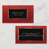Stijlvol, professioneel en rood glitterig, elegant visitekaartje (Voorkant / Achterkant)