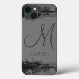 Stijlvol, professioneel grijs en zwart, monogramme Case-Mate iPhone case