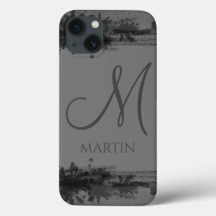 Stijlvol, professioneel grijs en zwart, monogramme Case-Mate iPhone case