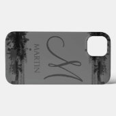 Stijlvol, professioneel grijs en zwart, monogramme Case-Mate iPhone case (Achterkant (horizontaal))