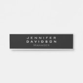 Stijlvol professioneel modern donkergrijs deurbordje (Voorkant)