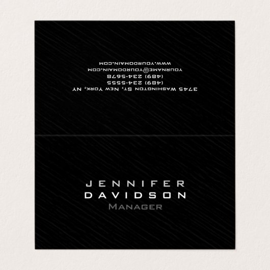 Stijlvol professioneel modern donkergrijs visitekaartje (Buitenkant ongevouwen)