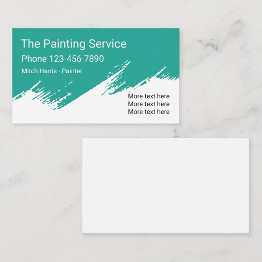 Stijlvol professioneel schilderontwerp visitekaartje (Voorkant / Achterkant)