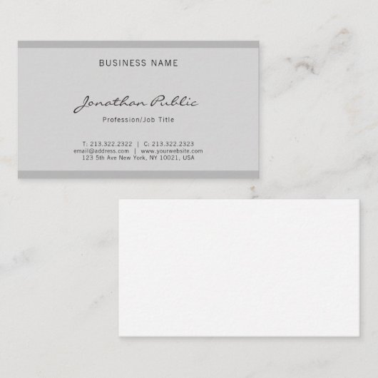 Stijlvol professioneel script Elegant Eenvoudig Visitekaartje (Voorkant / Achterkant)