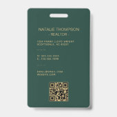 Stijlvol Professioneel Vastgoed Chic Makelaar QR C Badge (Achterkant)