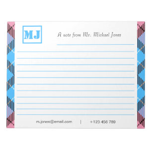 Stijlvol Professionele Monogram Schrift Schotse Ru Notitieblok