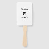 Stijlvol programma voor zwarte en witte bruiloft handwaaier (Voorkant)