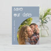 Stijlvol puinblauw sparen de Kaart van de Datum (Staand voorkant)