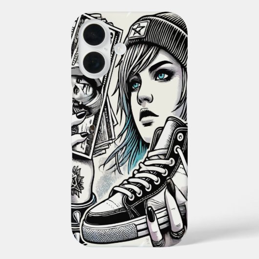 Stijlvol Punk meisje Case-Mate iPhone Case (Achterkant)