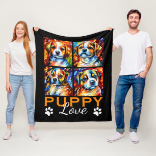 Stijlvol Puppies ventilatorbak Fleece Deken