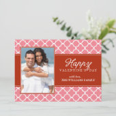 Stijlvol Quatrefoil Foto Valetines Day (Staand voorkant)
