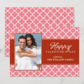 Stijlvol Quatrefoil Foto Valetines Day (Voorkant / Achterkant)