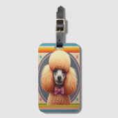 Stijlvol Realistisch Schattige Poodle Dog Kleurrij Bagagelabel (Voorkant (verticaal))