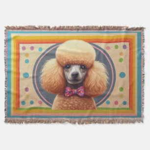 Stijlvol Realistisch Schattige Poodle Dog Kleurrij Deken