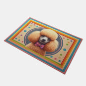 Stijlvol Realistisch Schattige Poodle Dog Kleurrij Deurmat (Schuin)