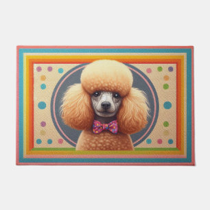 Stijlvol Realistisch Schattige Poodle Dog Kleurrij Deurmat