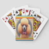 Stijlvol Realistisch Schattige Poodle Dog Kleurrij Pokerkaarten (Achterkant)