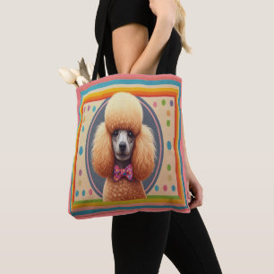 Stijlvol Realistisch Schattige Poodle Dog Kleurrij Tote Bag