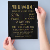 Stijlvol reclamebrochure voor muziekinstrumenten flyer (Hand)