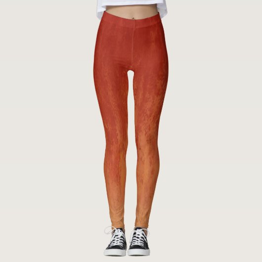 Stijlvol Red Ombre Pattern Leggings (Voorkant)