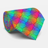 Stijlvol regenboogpatroon stropdas (Opgerold)