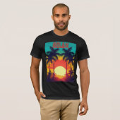 Stijlvol RELAX Retro Tropical Sunset T-shirt (Voorkant volledig)