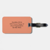 Stijlvol, rendabel, modern, minimalistisch zwart w bagagelabel (Achterkant horizontaal)