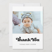 Stijlvol retro Baby shower bedankje Bedankkaart (Voorkant)