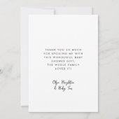 Stijlvol retro Baby shower bedankje Bedankkaart (Achterkant)