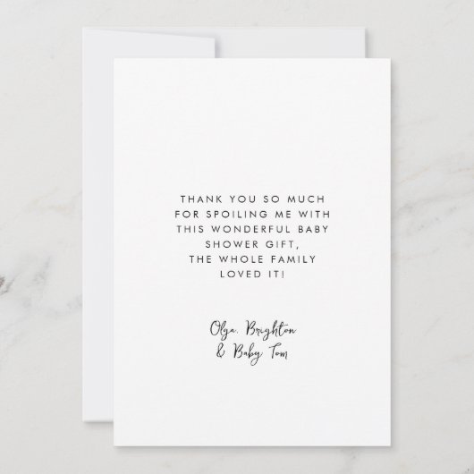 Stijlvol retro Baby shower bedankje Bedankkaart (Achterkant)