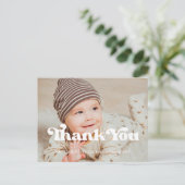 Stijlvol retro Baby shower dank u Briefkaart (Staand voorkant)
