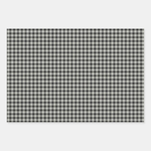 Stijlvol Retro Black en Grey Gingham Pset Pattern Inpakpapier Vel (Voorkant)