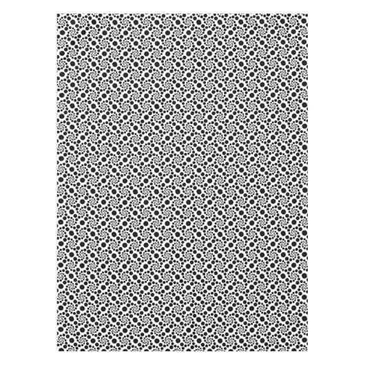 Stijlvol Retro Black & White Dot Swirl Pattern Tafelkleed (Voorkant)