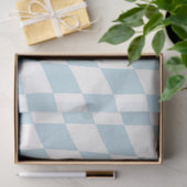 Stijlvol Retro Blue Pastel Warped Checkerboard Tissuepapier (Geschenk)